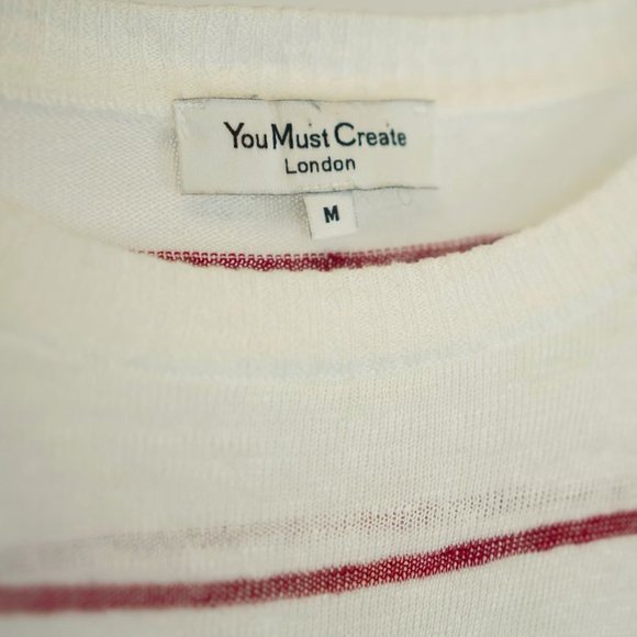 You Must Create Shelly White Striped Short-Sleeve Sweater - Picture 6 of 6